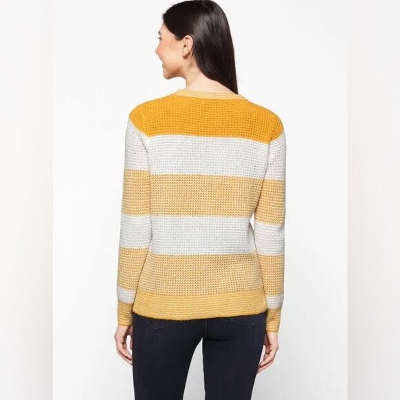 Pink Clover Alicia Textured Long Sleeve Sweater mustard size M stitch fix nwt - Picture 2 of 5